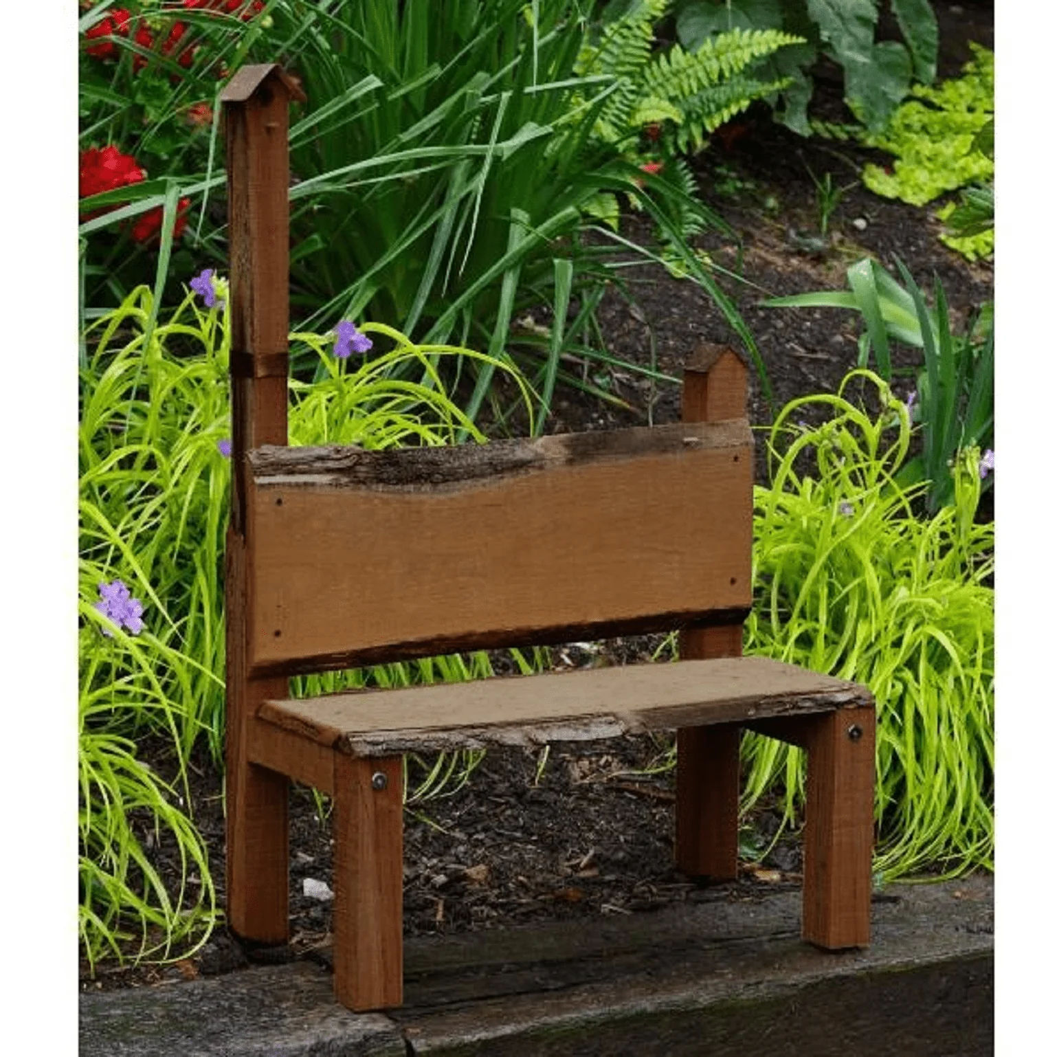 A & L Furniture Blue Mountain Bramblewood Decorative Bench - Image 2