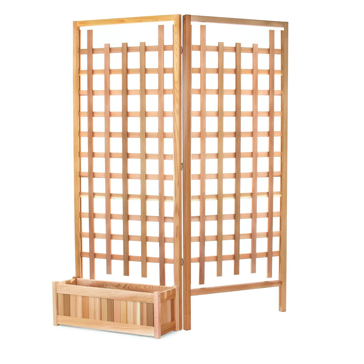 All Things Cedar 32w x 11d x 12h Planter Box with Trellis Privacy Screens Set PL30-Set - Image 2