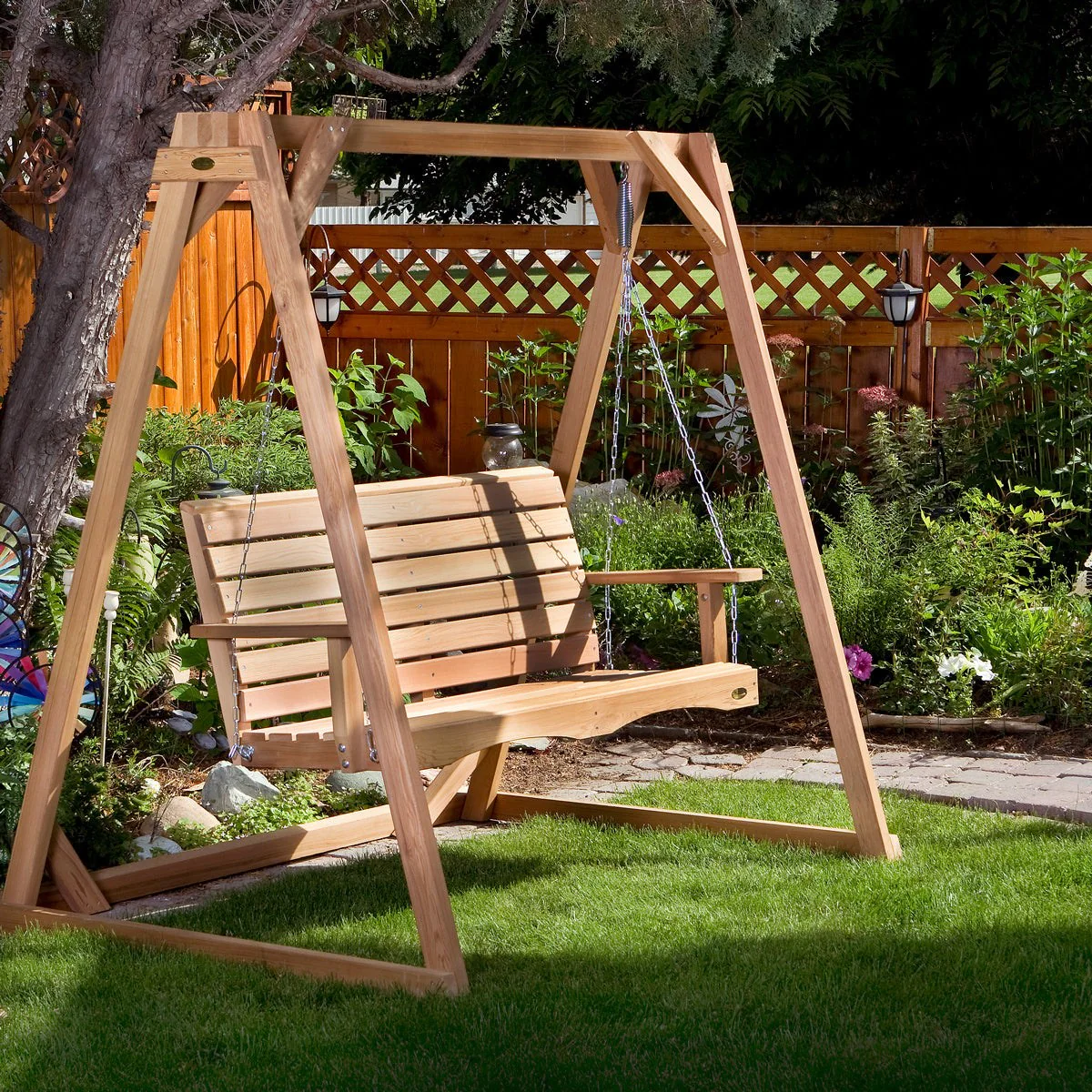 All Things Cedar 4-ft Porch Swing with Comfort Swing Springs PS48-SW10