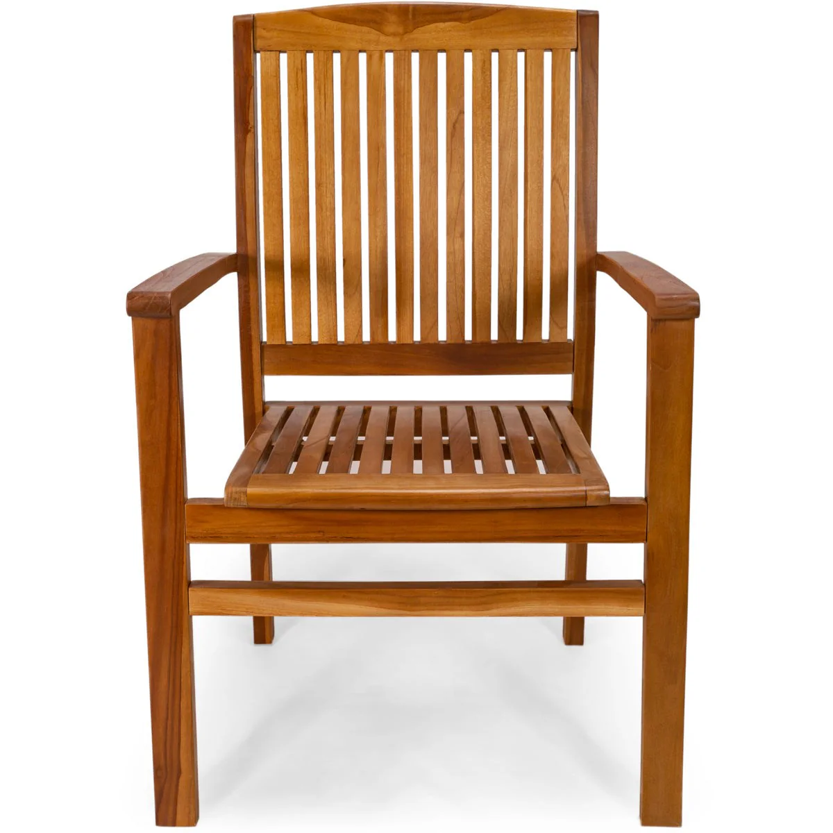 All Things Cedar 5-Piece Oval Extension Table Stacking Chair Set with Royal White Cushions TE70-24-RW - Image 5