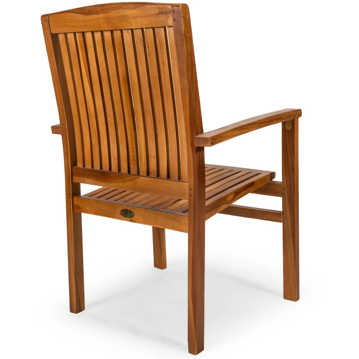All Things Cedar 5-Piece Oval Extension Table Stacking Chair Set with Royal White Cushions TE70-24-RW - Image 7