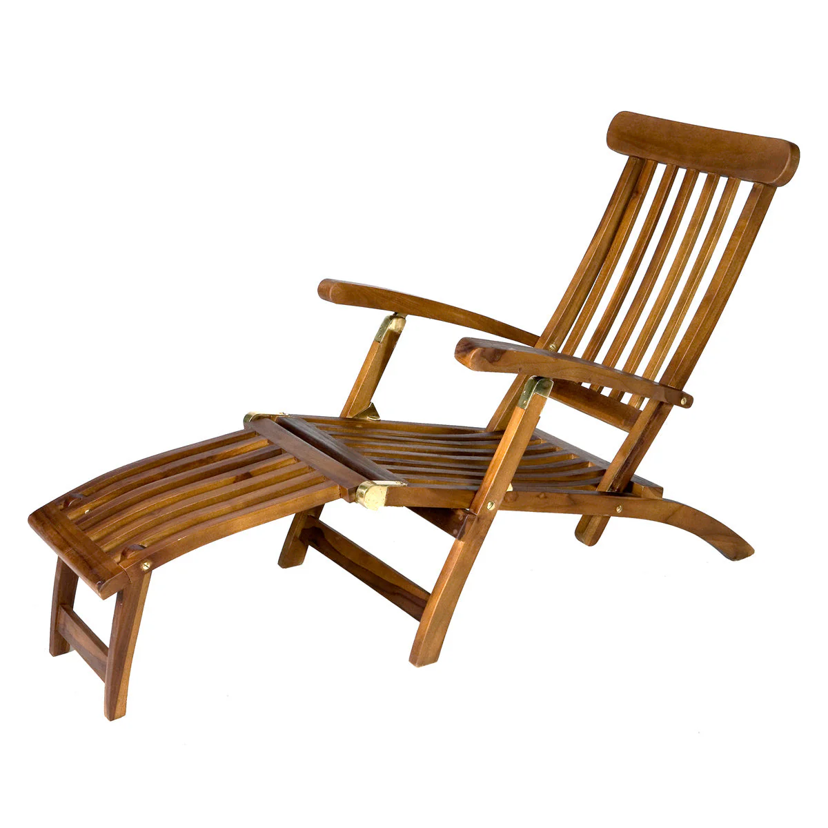 All Things Cedar 5-Position Steamer Chair with Green Cushions TF53-G - Image 3