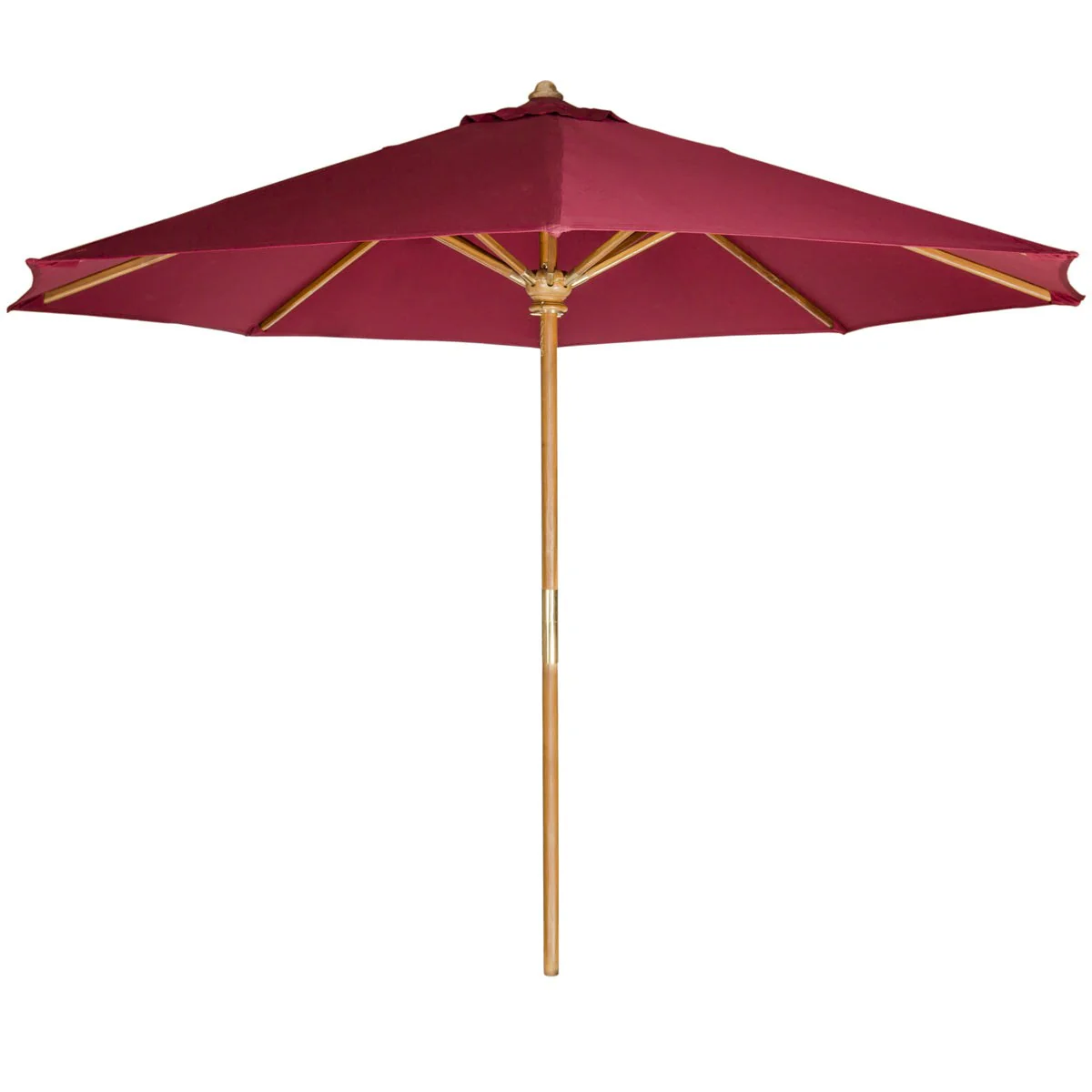 All Things Cedar 6-Piece 4-ft Teak Octagon Folding Table Set with Red Umbrella TT6P-O-R - Image 5