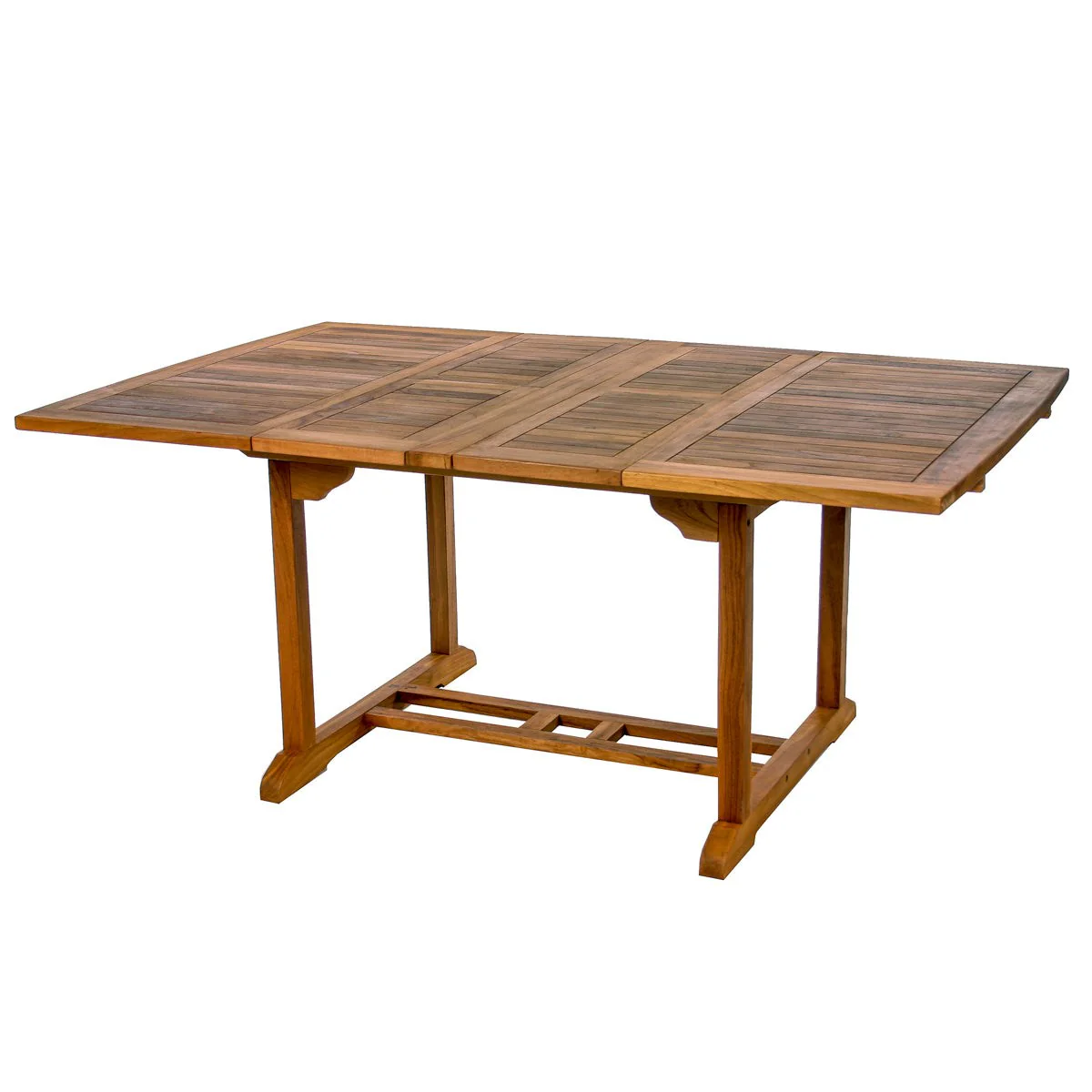 All Things Cedar 9-Piece Butterfly Extension Table Folding Chair Set with Blue Cushions TD72-22-B - Image 3