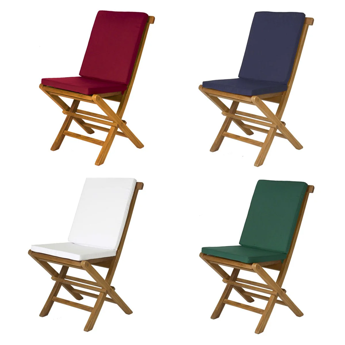 All Things Cedar 9-Piece Butterfly Extension Table Folding Chair Set with Blue Cushions TD72-22-B - Image 6