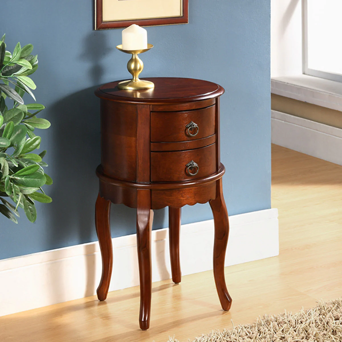 All Things Cedar Twin Drawer Round Hall Table DS009