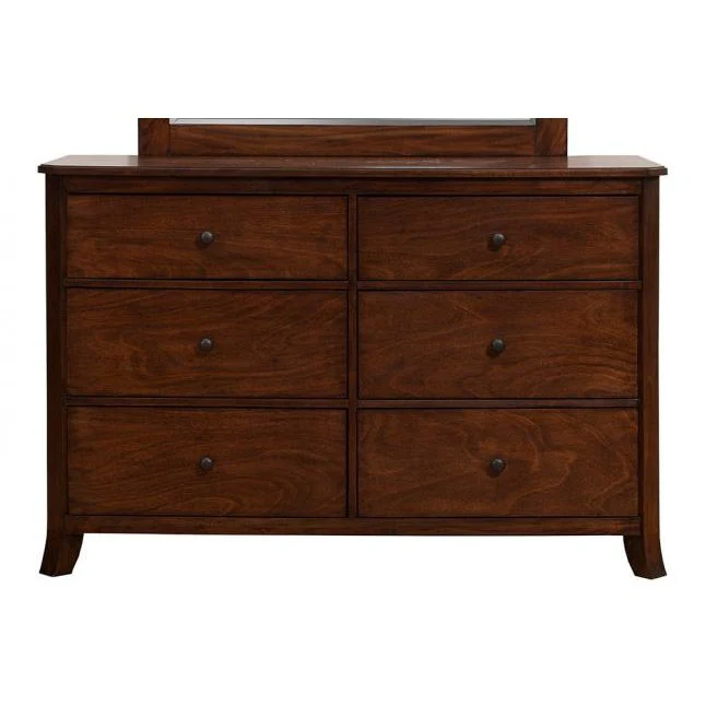 Alpine Furniture Baker 6 Drawer Dresser, Mahogany 977-03 - Image 3