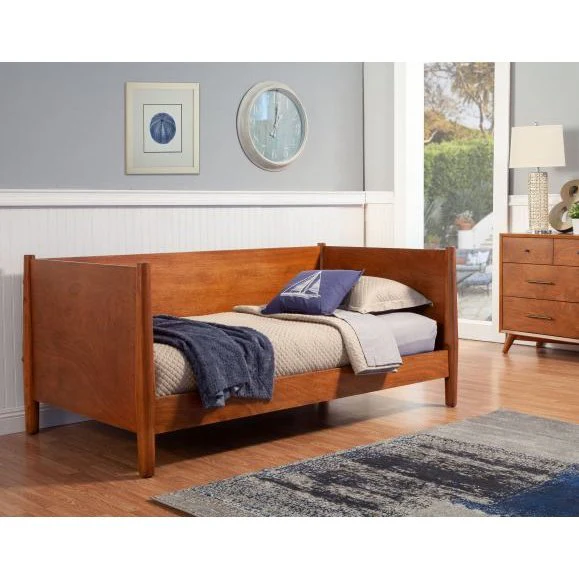 Alpine Furniture Flynn Mid Century Modern Twin Size Day Bed, Acorn 966-09T