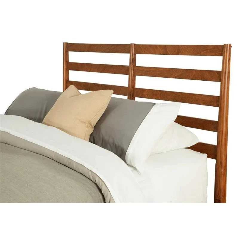 Alpine Furniture Flynn Retro California King Bed w/Slat Back Headboard, Acorn 1066-27CK - Image 5