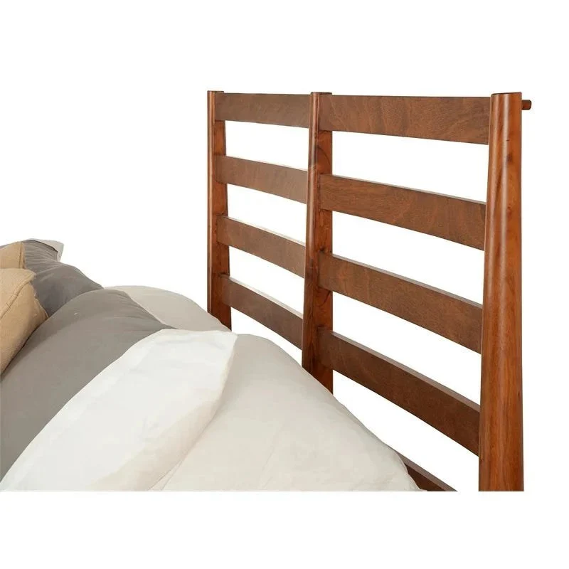 Alpine Furniture Flynn Retro California King Bed w/Slat Back Headboard, Acorn 1066-27CK - Image 6