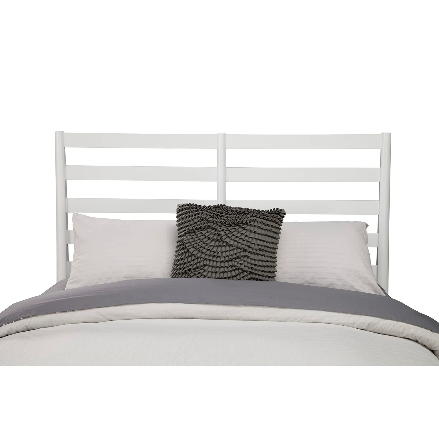 Alpine Furniture Flynn Retro California King Bed w/Slat Back Headboard, White 1066-W-27CK - Image 4