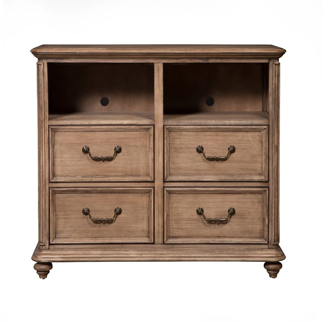 Alpine Furniture Melbourne 4 Drawer TV Media Chest, French Truffle 1200-11