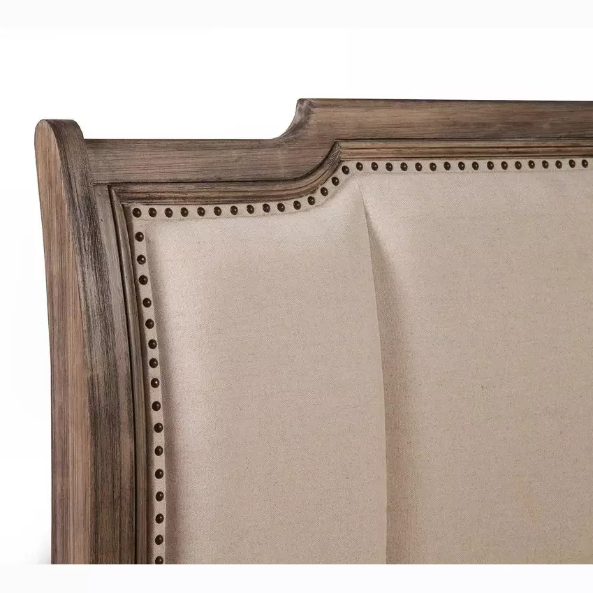 Alpine Furniture Melbourne California King Sleigh Bed w/Upholstered Headboard, French Truffle 1200-07CK - Image 3