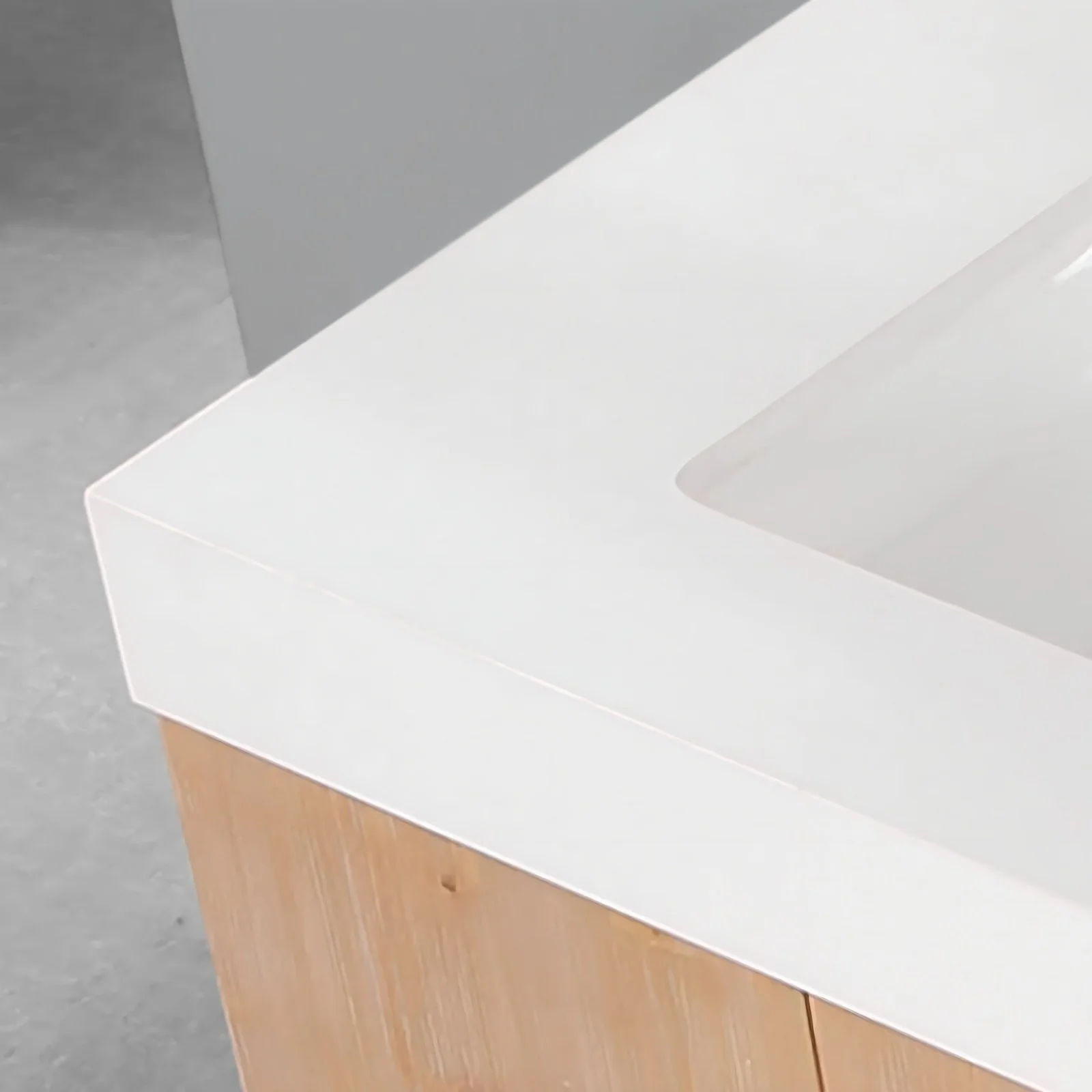 Altair Design Corchia 60" Wall-mounted Double Bathroom Vanity in Light Brown with White Composite Stone Countertop - Image 13