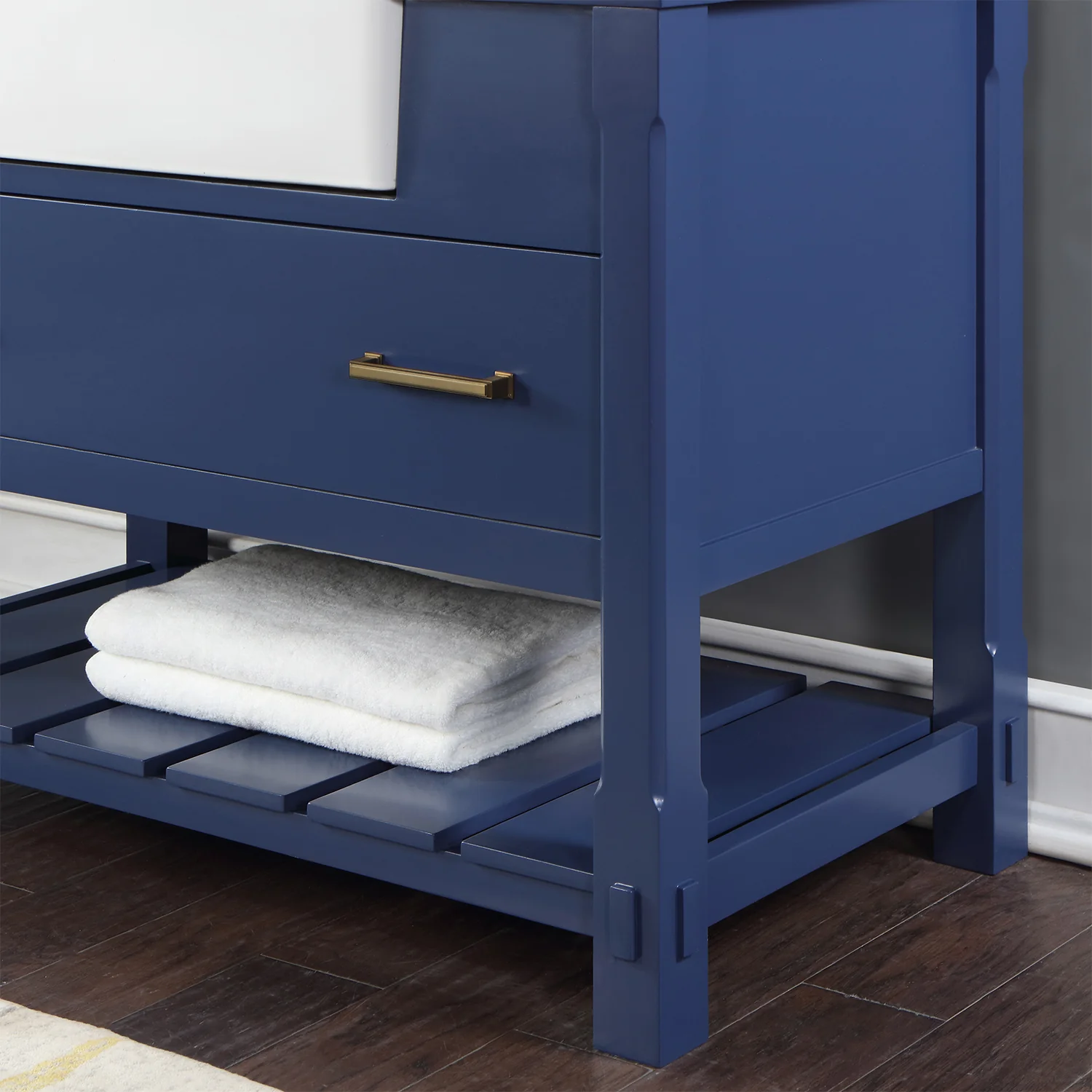 Altair Design Georgia 42" Single Bathroom Vanity Set in Jewelry Blue and Aosta White Composite Stone Top with White Farmhouse Basin - Image 4