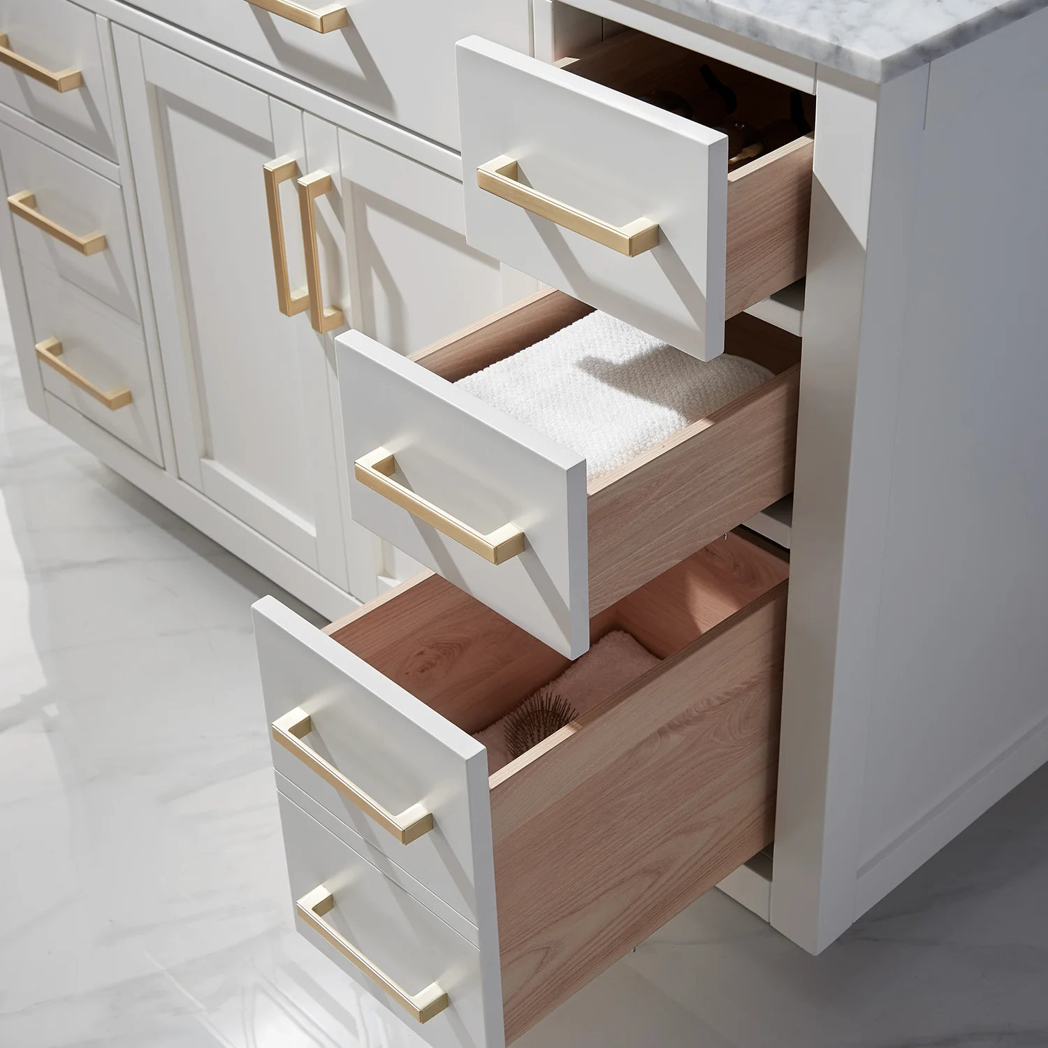 Altair Design Ivy 48" Single Bathroom Vanity Set in White and Carrara White Marble Countertop - Image 12