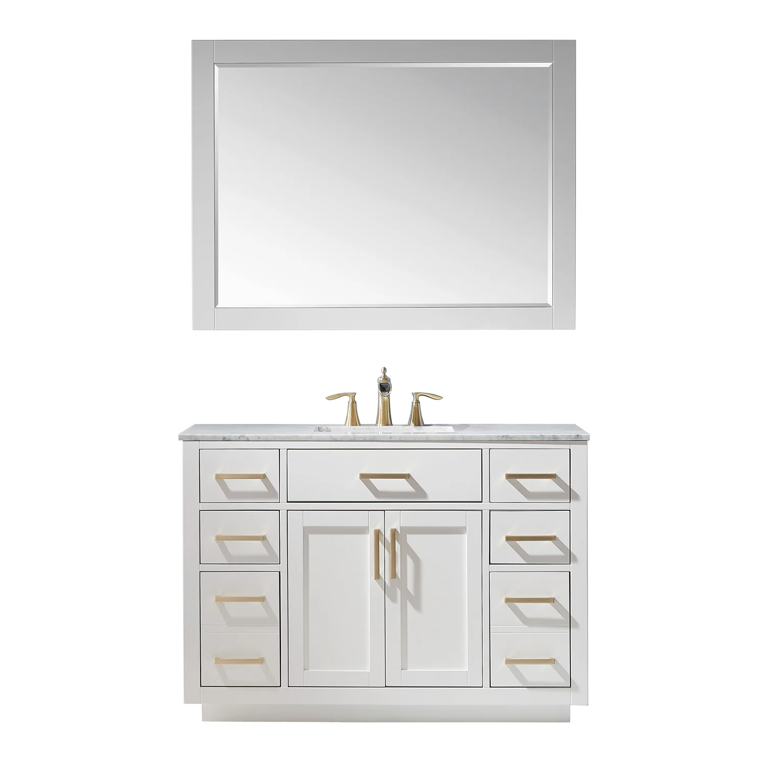 Altair Design Ivy 48" Single Bathroom Vanity Set in White and Carrara White Marble Countertop - Image 2