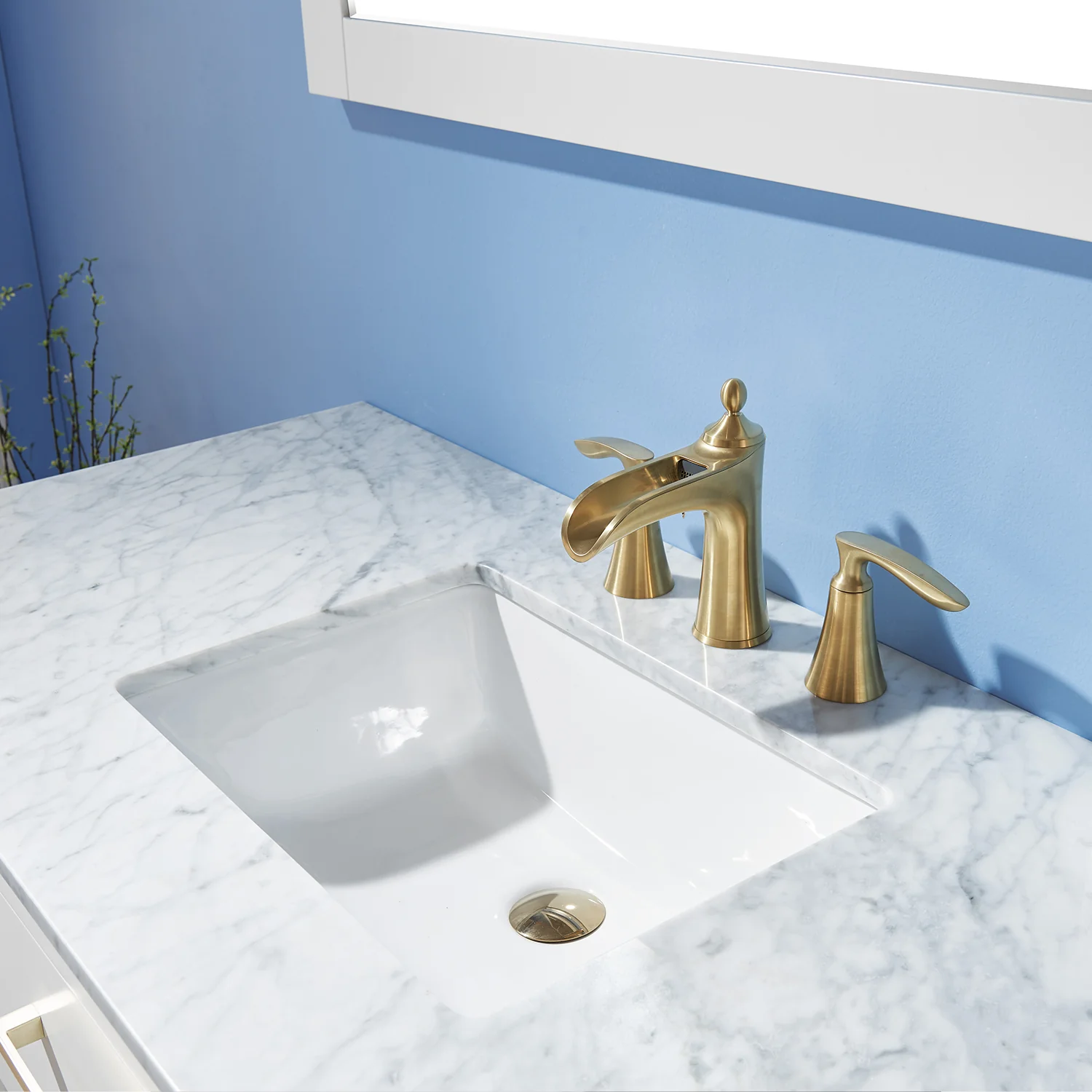 Altair Design Ivy 48" Single Bathroom Vanity Set in White and Carrara White Marble Countertop - Image 6