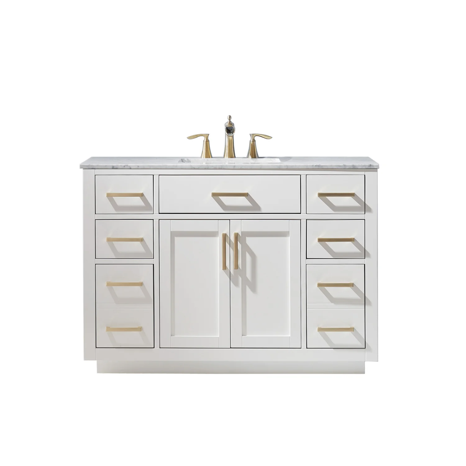 Altair Design Ivy 48" Single Bathroom Vanity Set in White and Carrara White Marble Countertop - Image 8