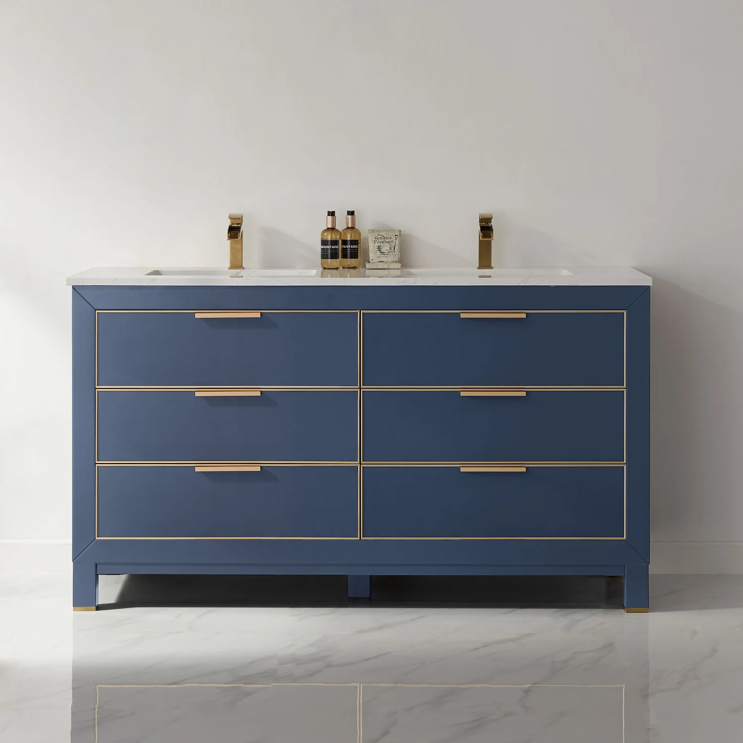 Altair Design Jackson 60" Double Bathroom Vanity Set in Royal Blue and Aosta White Composite Stone Countertop - Image 11