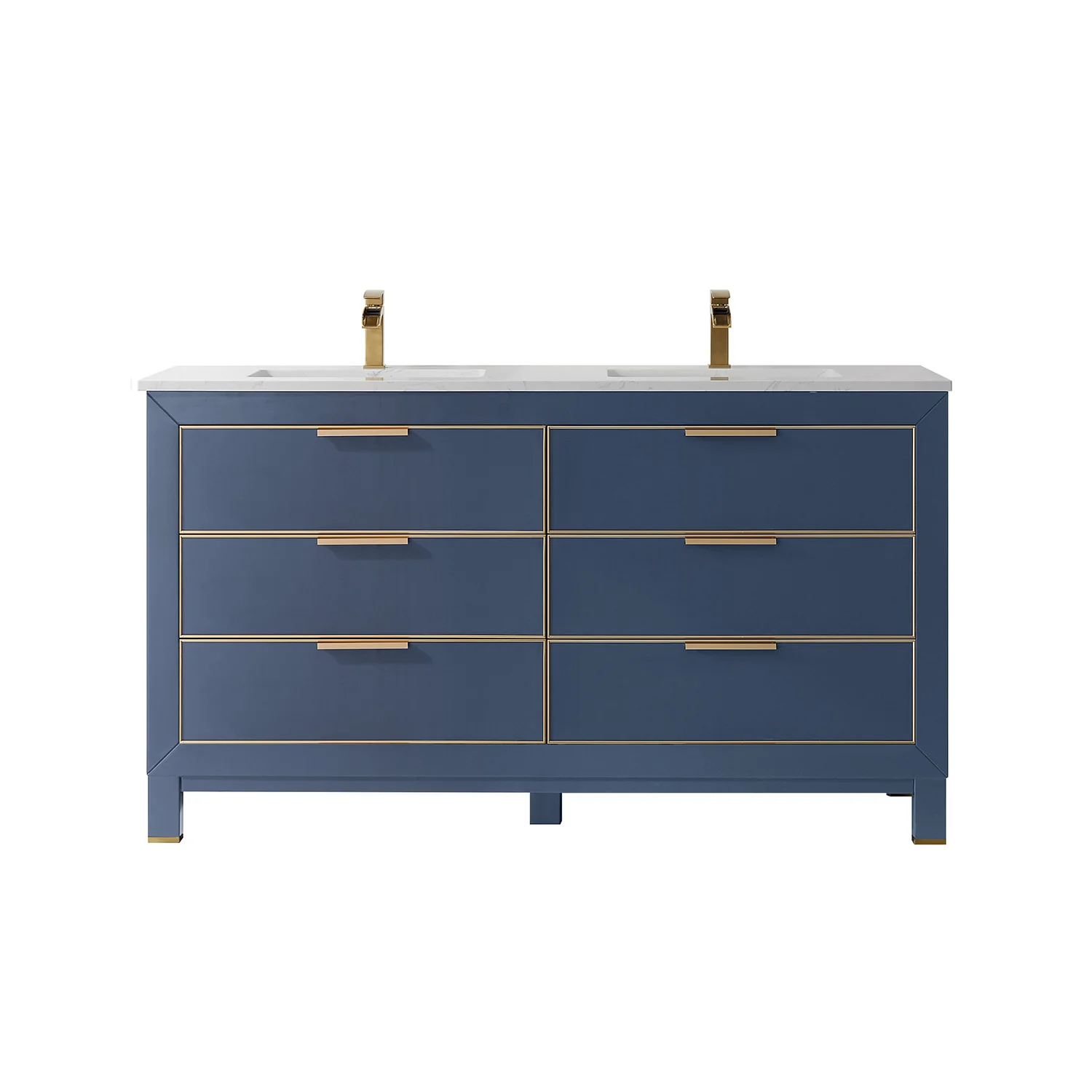 Altair Design Jackson 60" Double Bathroom Vanity Set in Royal Blue and Aosta White Composite Stone Countertop - Image 12