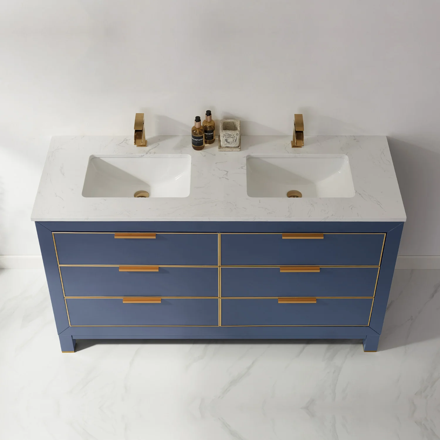Altair Design Jackson 60" Double Bathroom Vanity Set in Royal Blue and Aosta White Composite Stone Countertop - Image 18
