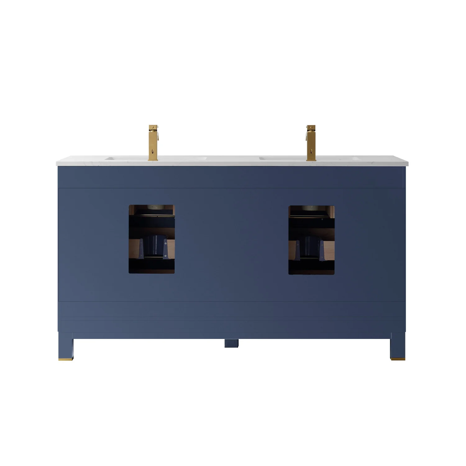 Altair Design Jackson 60" Double Bathroom Vanity Set in Royal Blue and Aosta White Composite Stone Countertop - Image 19