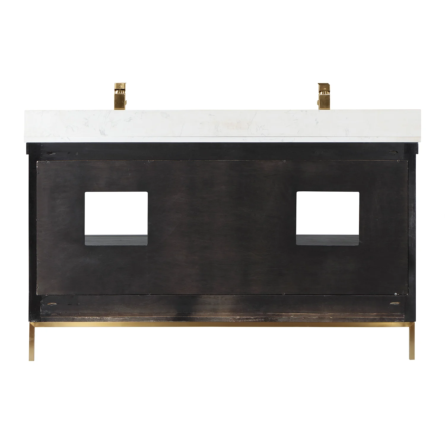 Altair Design Kesia 60" Double Bathroom Vanity Set in Black Oak with Aosta White Composite Stone Countertop - Image 17