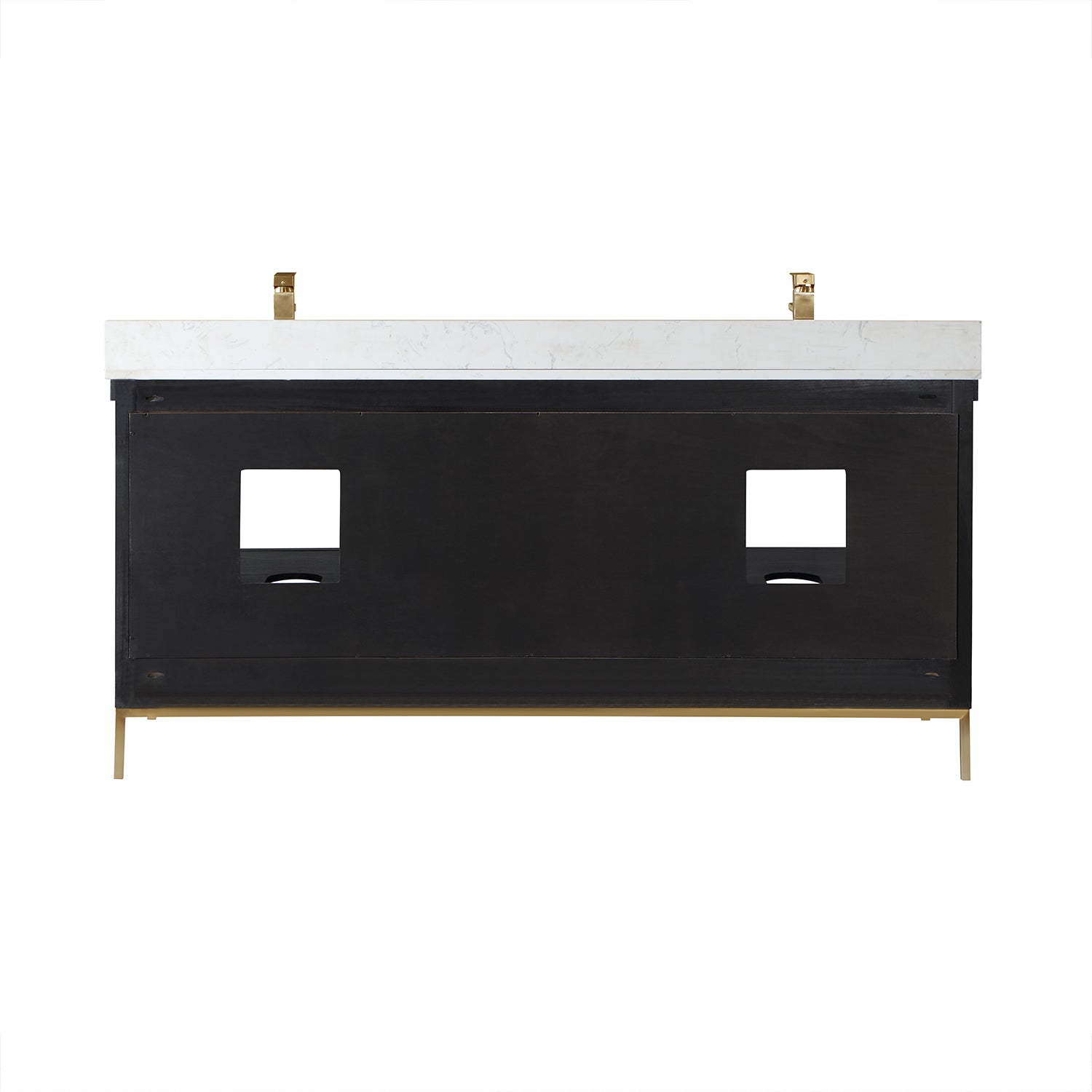 Altair Design Kesia 72" Double Bathroom Vanity Set in Black Oak with Aosta White Composite Stone Countertop - Image 17