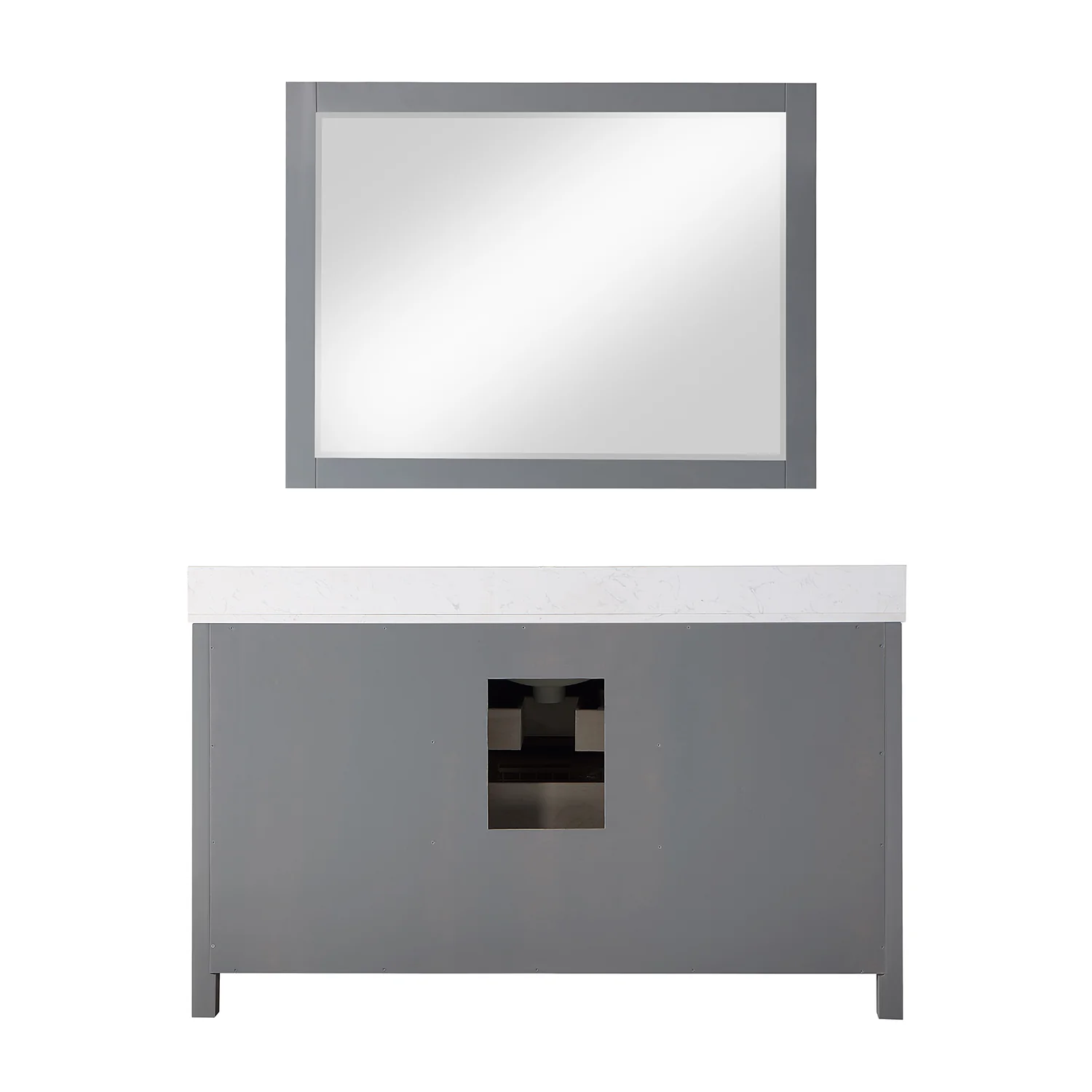 Altair Design Kinsley 60" Single Bathroom Vanity Set in Gray and Aosta White Composite Stone Countertop - Image 10