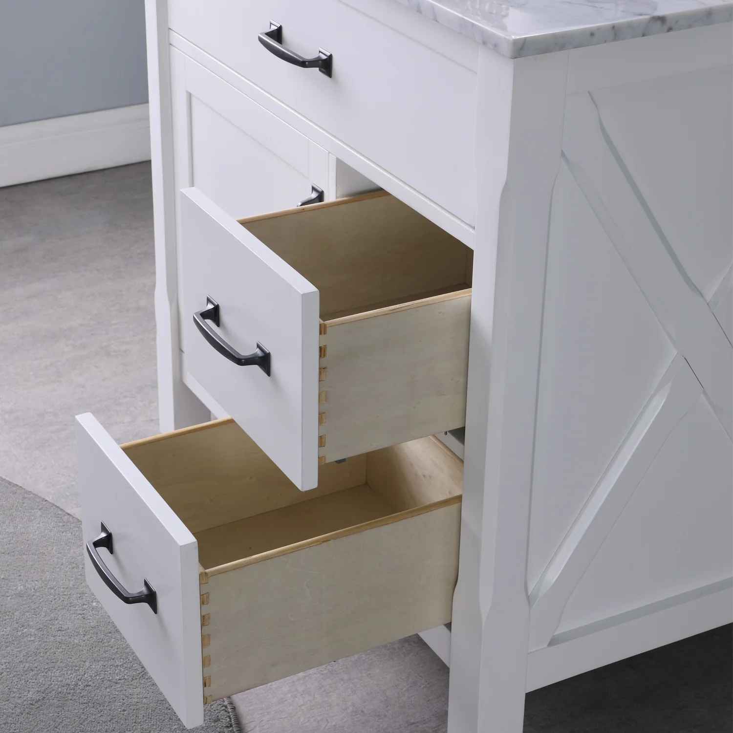Altair Design Maribella 36" Single Bathroom Vanity Set in White and Carrara White Marble Countertop - Image 14