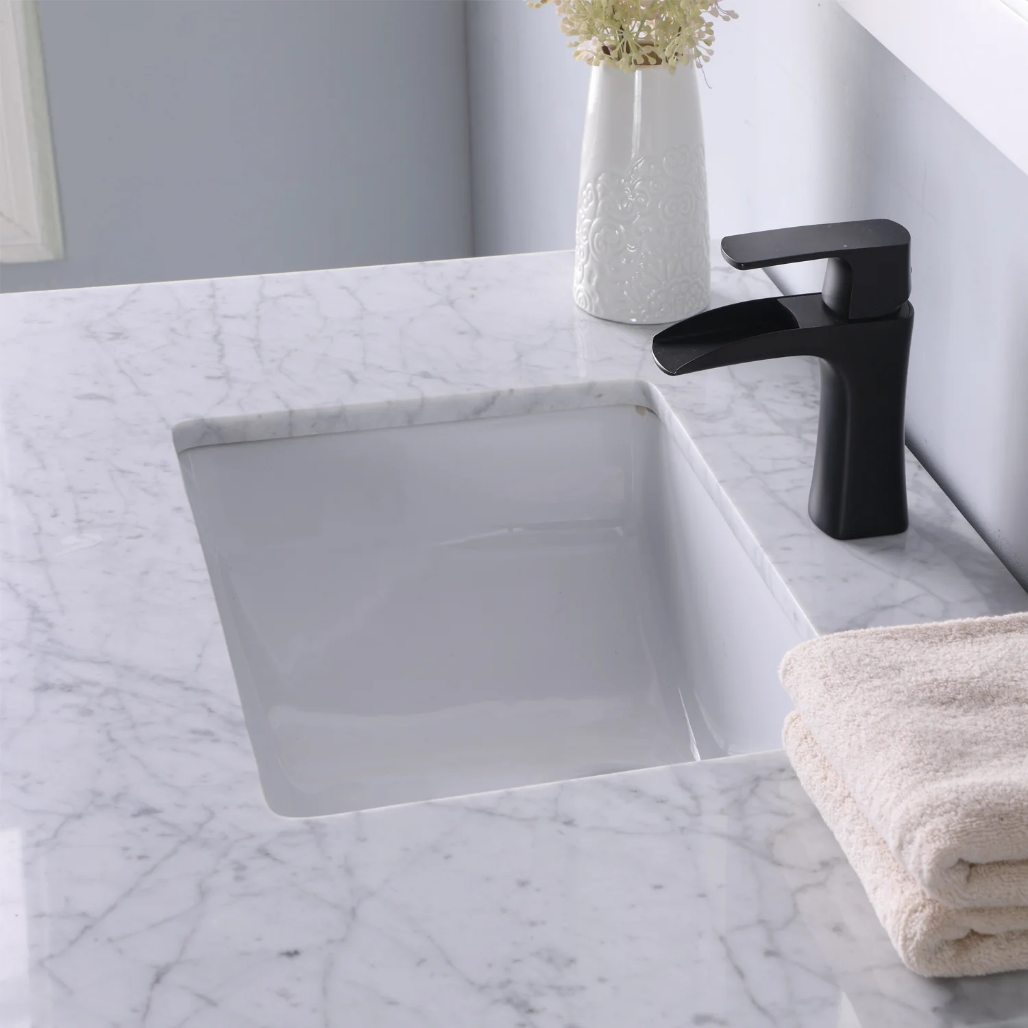 Altair Design Maribella 36" Single Bathroom Vanity Set in White and Carrara White Marble Countertop - Image 15