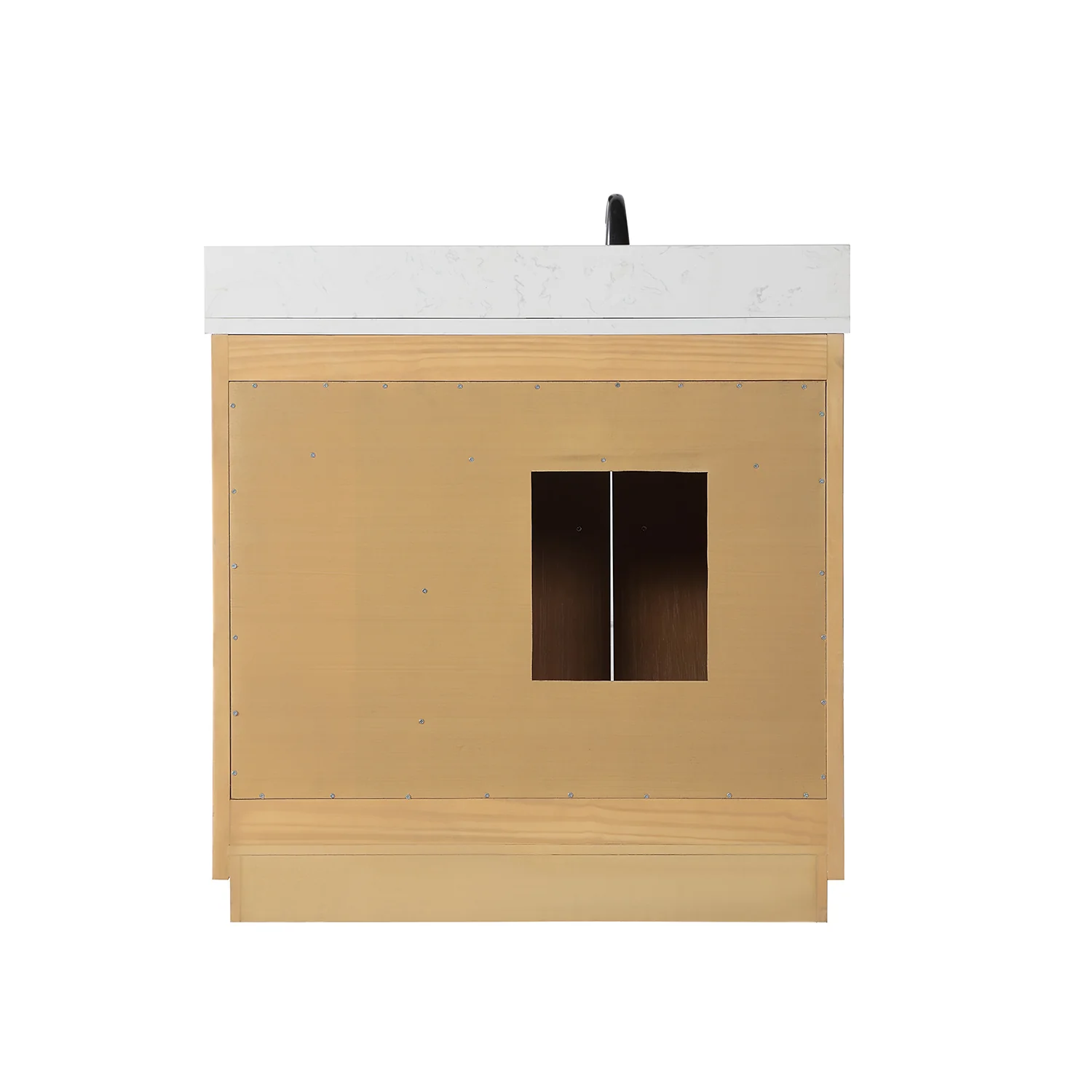 Altair Design Novago 36" Single Bathroom Vanity in Weathered Pine with Aosta White Composite Stone Countertop and Farmhouse Sink - Image 17