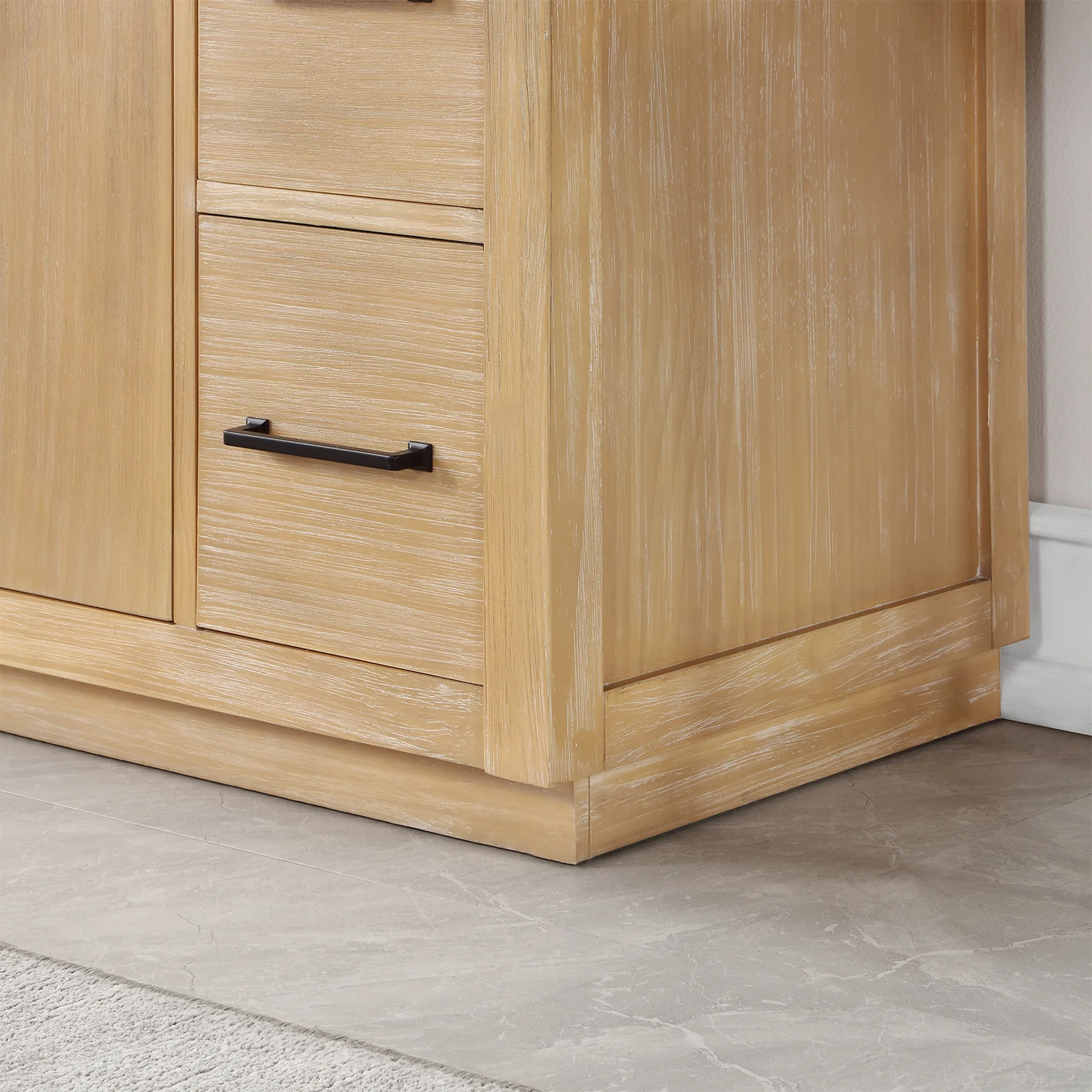 Altair Design Novago 36" Single Bathroom Vanity in Weathered Pine with Aosta White Composite Stone Countertop and Farmhouse Sink - Image 4