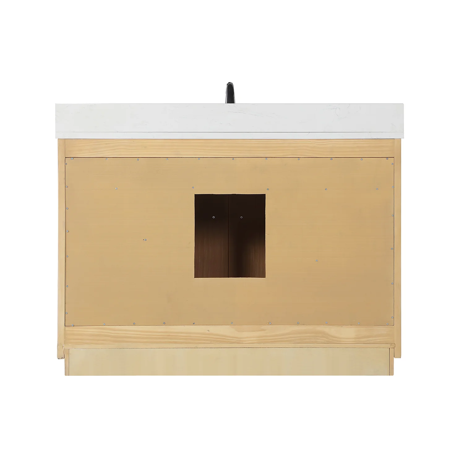 Altair Design Novago 48" Single Bathroom Vanity in Weathered Pine with Aosta White Composite Stone Countertop and Farmhouse Sink - Image 17