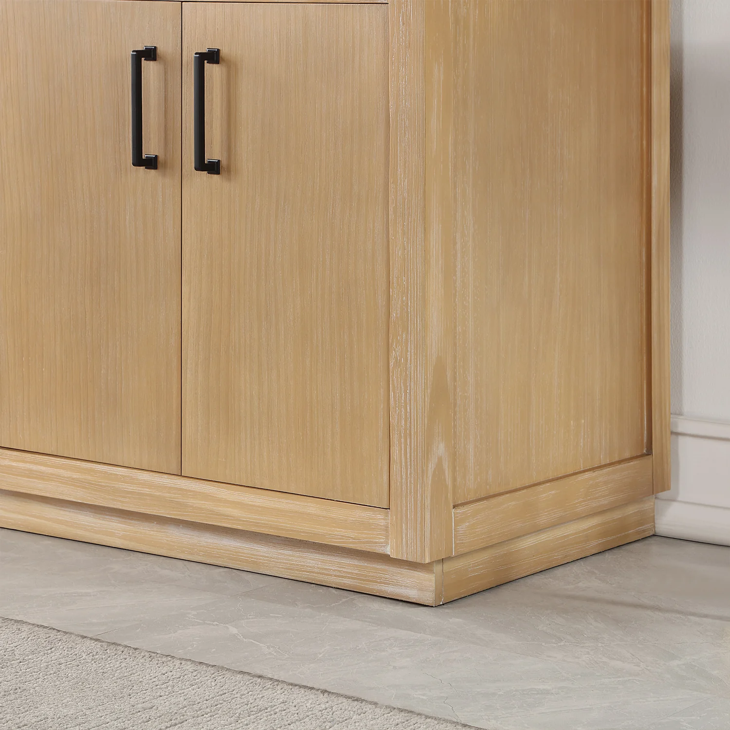 Altair Design Novago 72" Double Bathroom Vanity in Weathered Pine with Aosta White Composite Stone Countertop and Farmhouse Sink - Image 12
