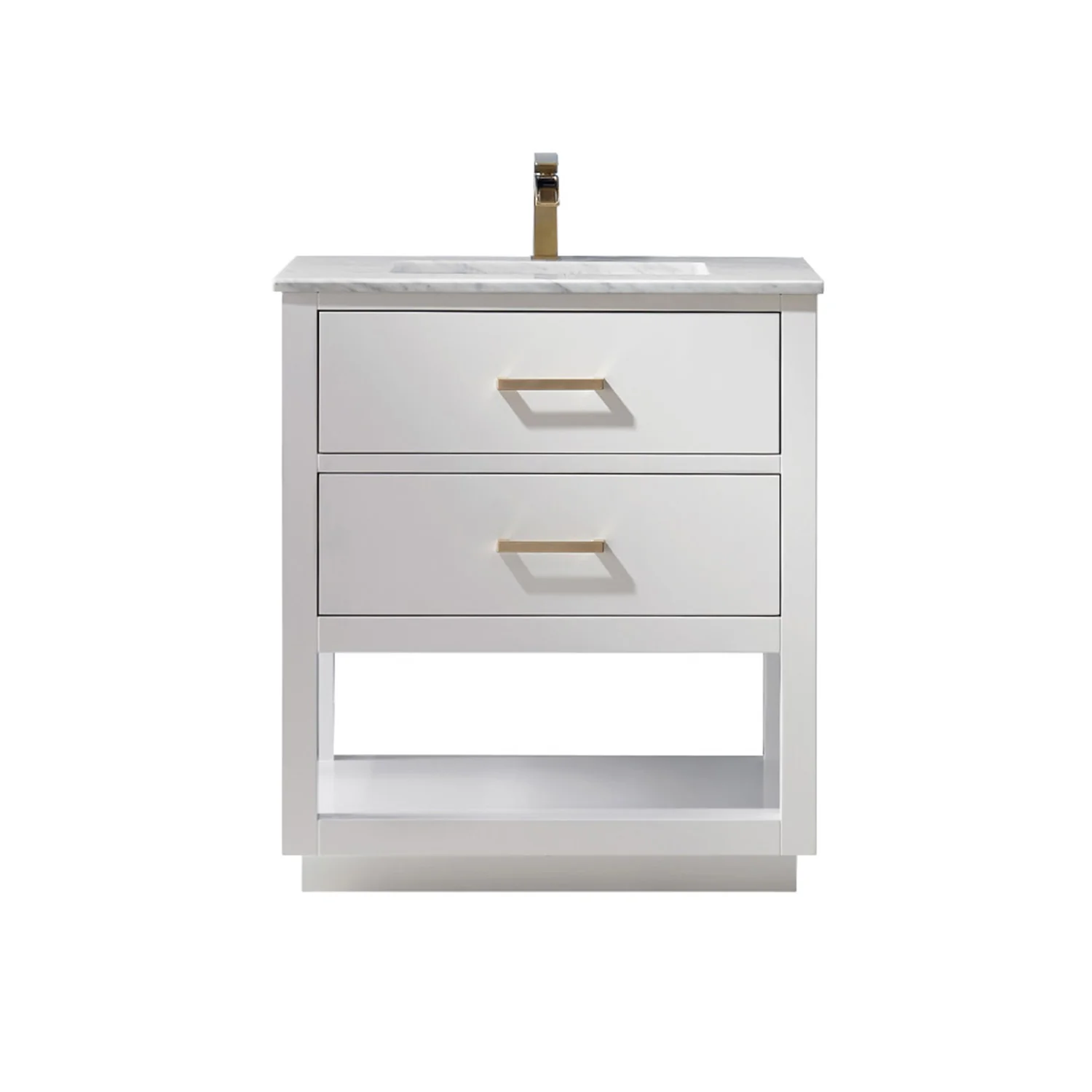 Altair Design Remi 30" Single Bathroom Vanity Set in White and Carrara White Marble Countertop - Image 12