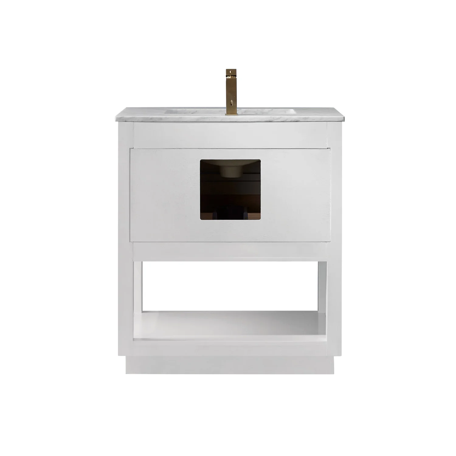 Altair Design Remi 30" Single Bathroom Vanity Set in White and Carrara White Marble Countertop - Image 19