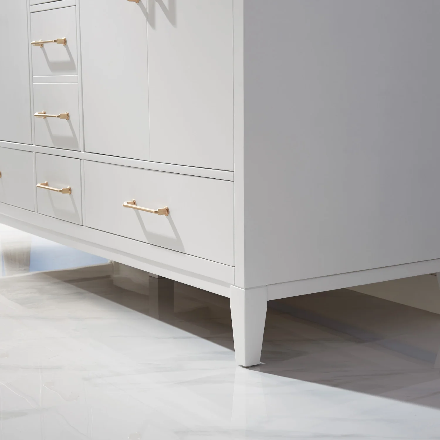 Altair Design Sutton 60" Double Bathroom Vanity Set in White and Carrara White Marble Countertop - Image 15