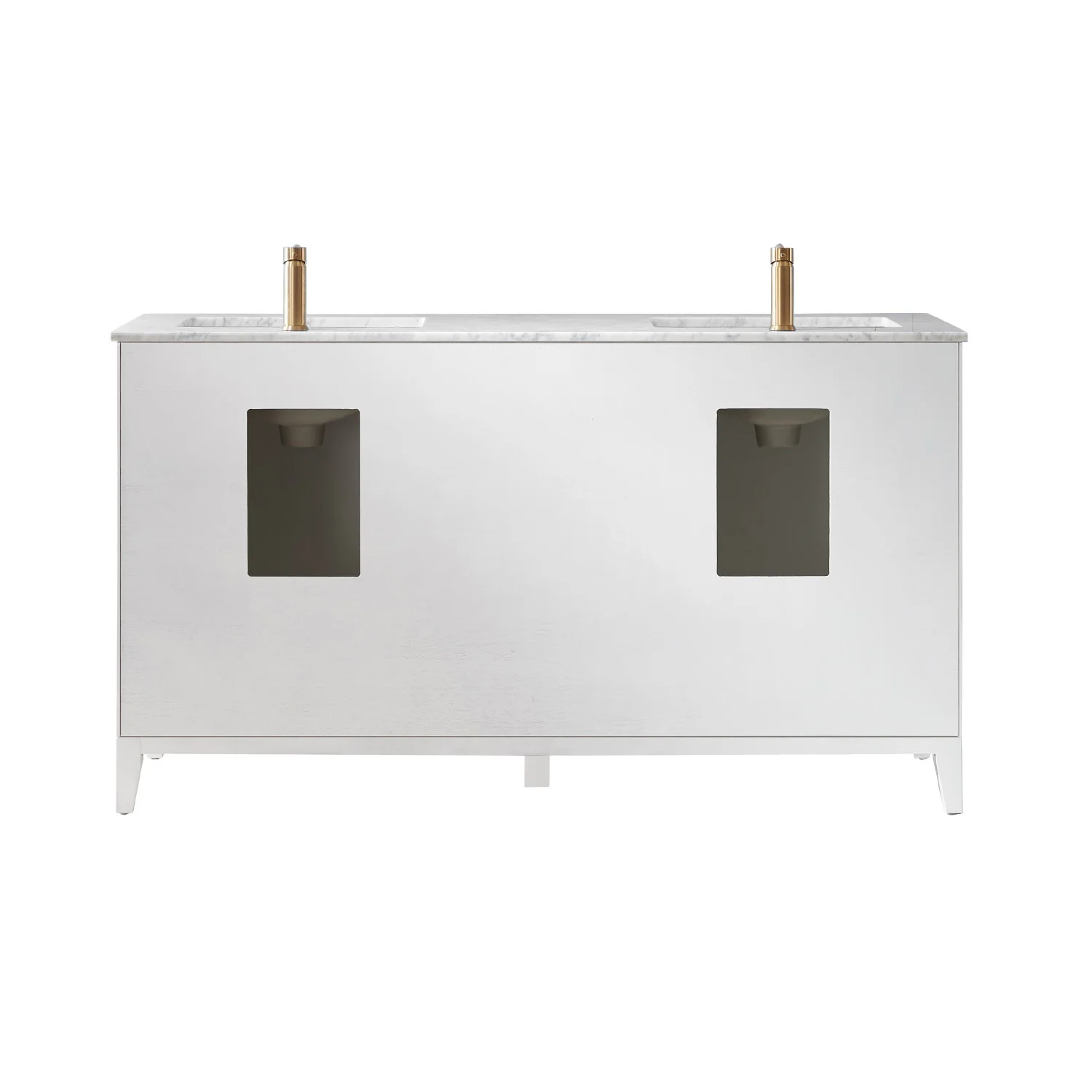 Altair Design Sutton 60" Double Bathroom Vanity Set in White and Carrara White Marble Countertop - Image 19