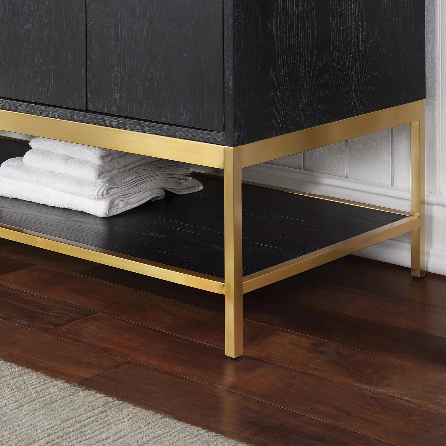 Altair Design Wildy 72" Double Bathroom Vanity Set in Black Oak with Grain White Composite Stone Countertop - Image 4