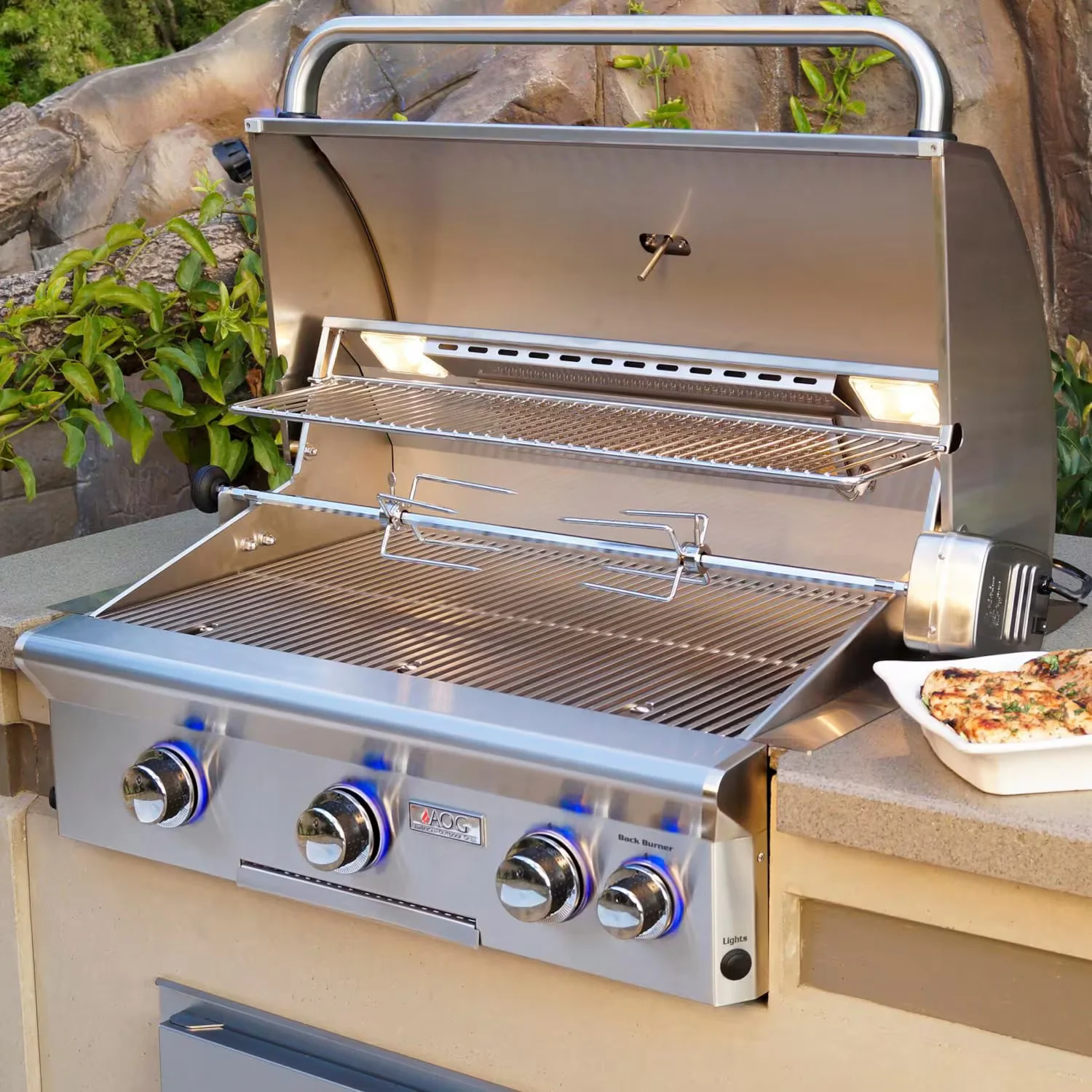 American Outdoor Grill L-Series 30-Inch 3-Burner Built-In Natural Gas Grill With Rotisserie - Image 4