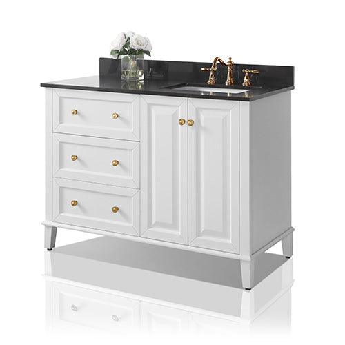 Ancerre Designs Hannah 48" Off Centered Single Vanity Set Black Quartz Vanity top - Image 15