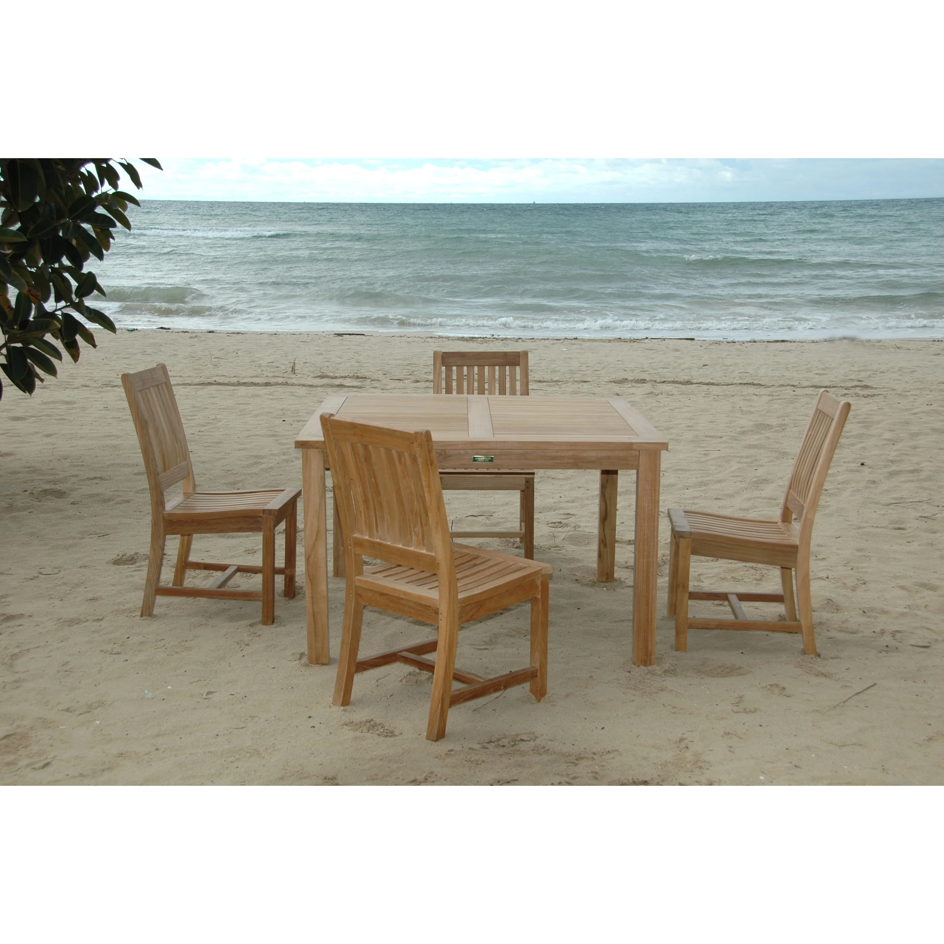 Anderson Teak Windsor Rialto Side Chair 5-Pieces Dining Table Set Set-106B - Image 2