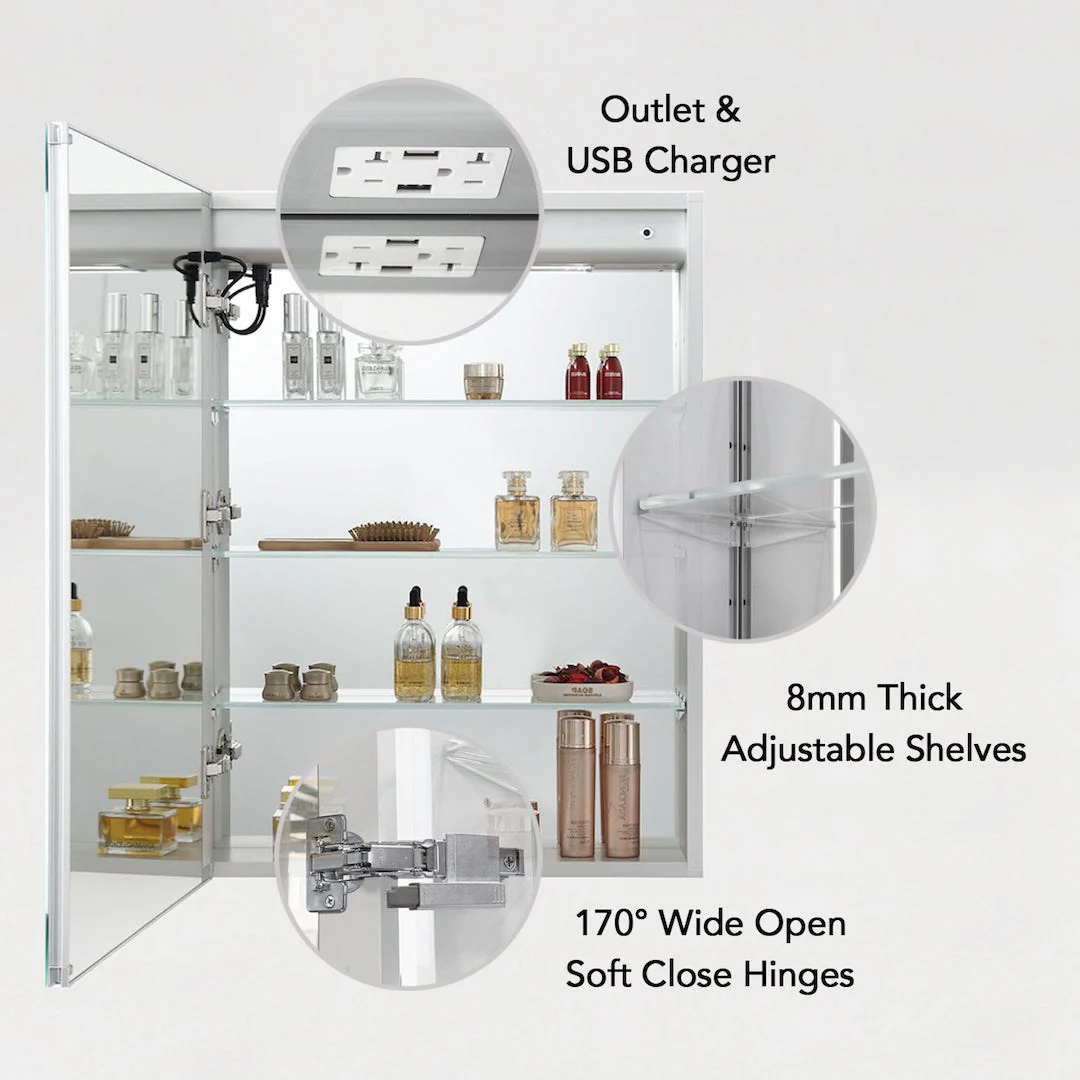Blossom Pillar – 20 Inches LED Medicine Cabinet - Image 16
