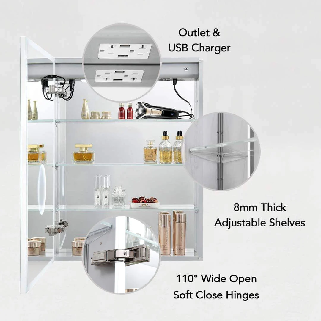Blossom Sirius – 20 Inches LED Medicine Cabinet with Clock - Image 5