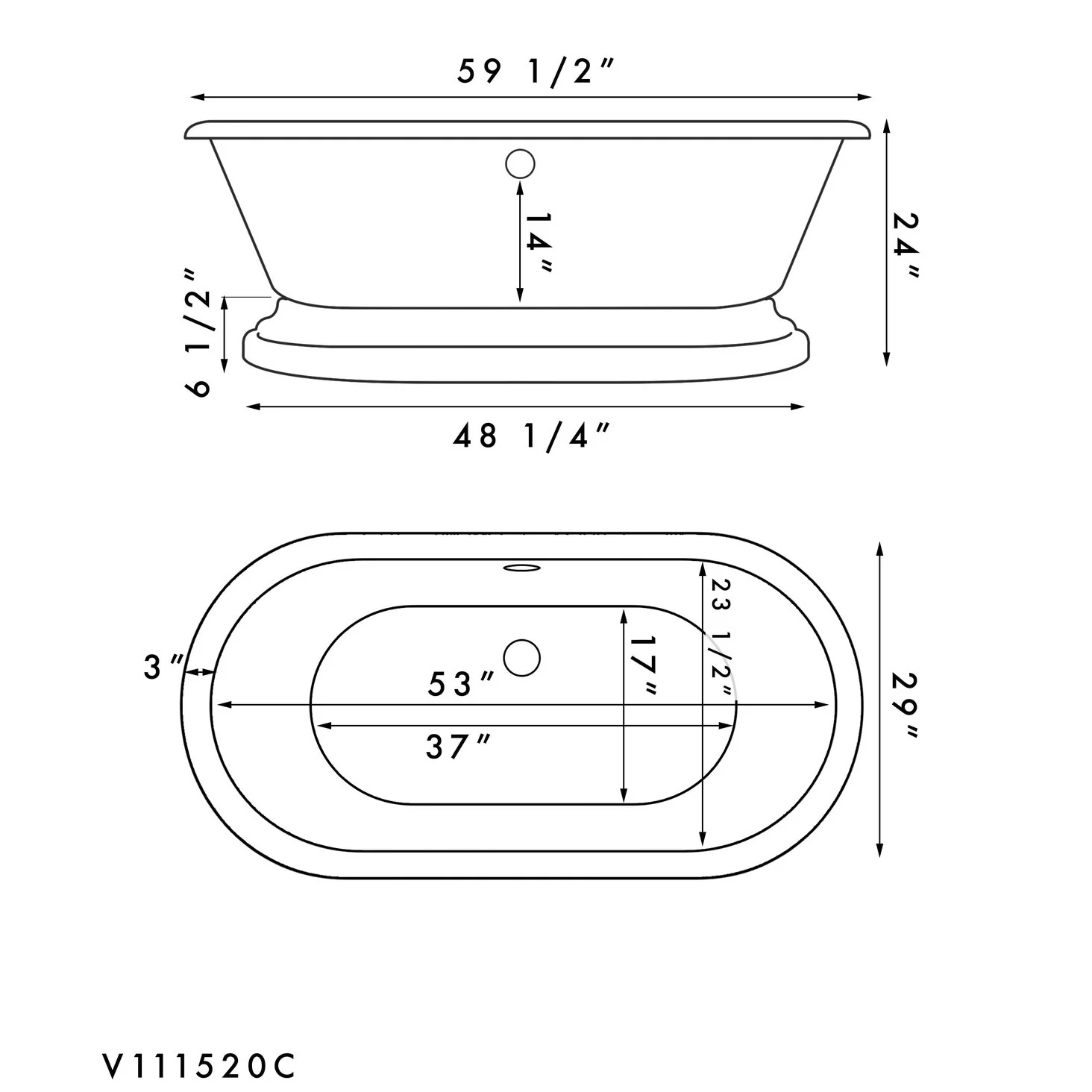 Cambridge Plumbing Acrylic Double Ended Clawfoot Soaking Tub and Complete Brushed Nickel Plumbing Package ADE-398463-PKG-BN-NH - Image 2