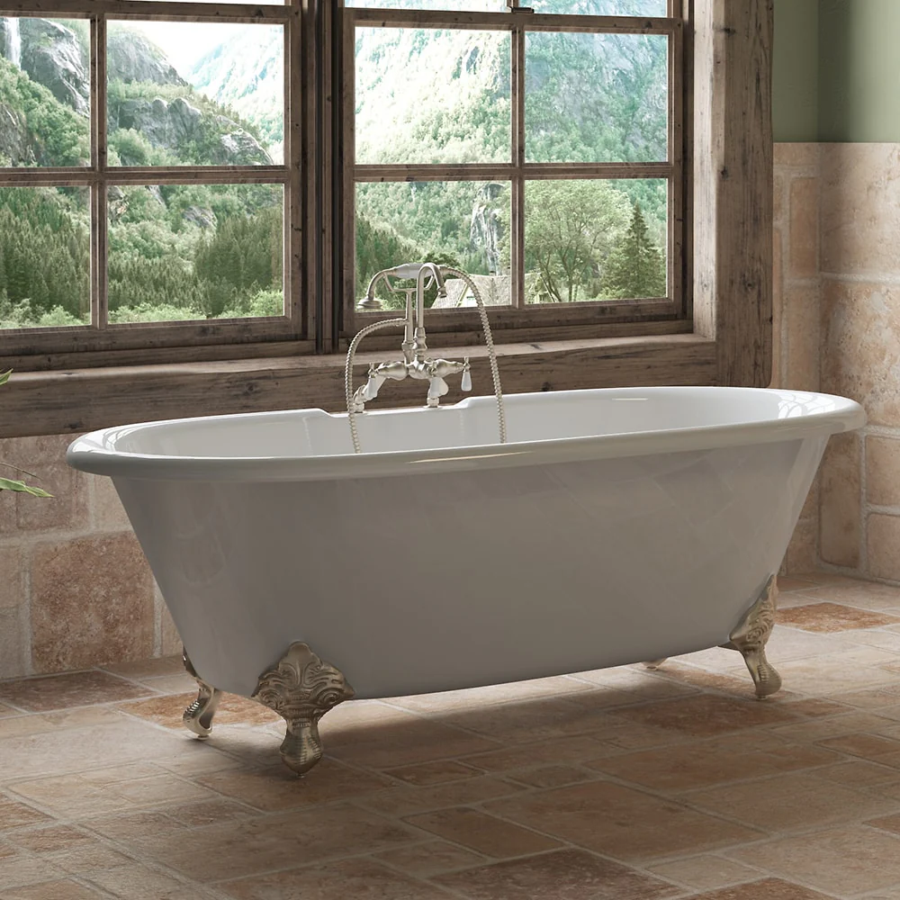 Cambridge Plumbing Cast Iron Double Ended Clawfoot Tub 67" X 30"