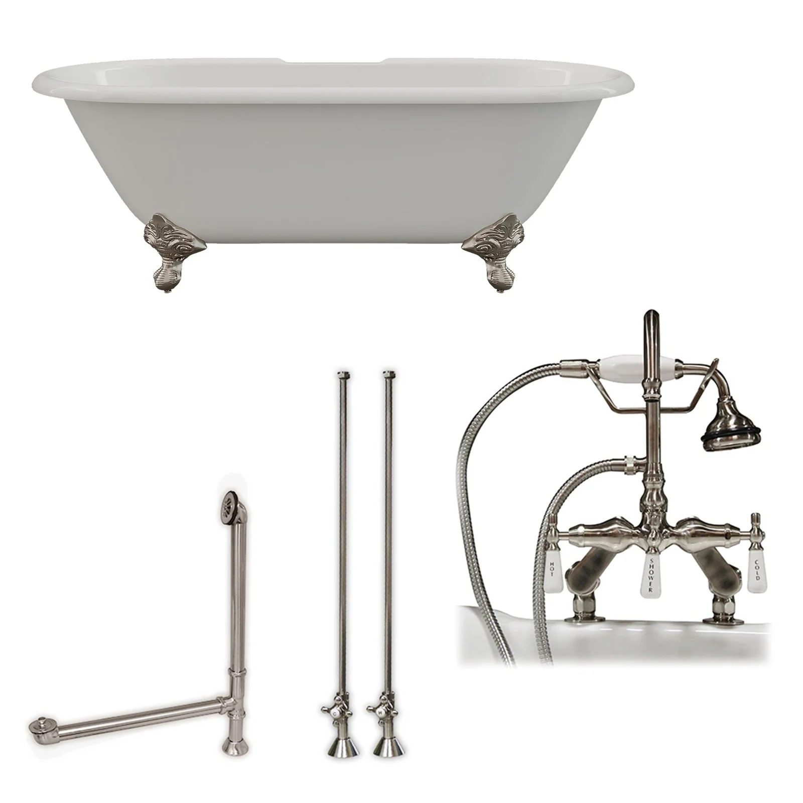 Cambridge Plumbing Cast Iron Double Ended Clawfoot Tub 67" X 30" - Image 2