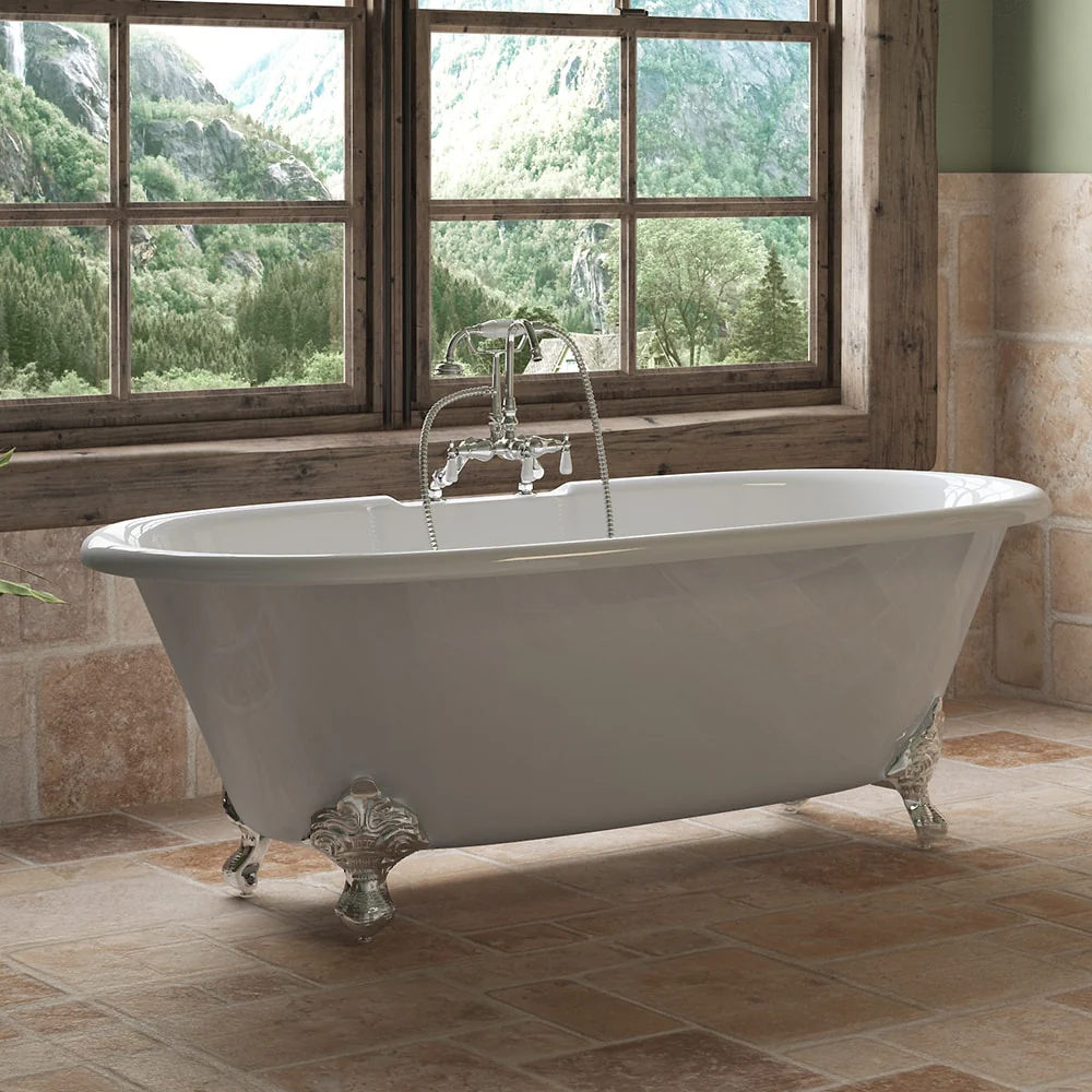Cambridge Plumbing Cast Iron Double Ended Clawfoot Tub 67" X 30"